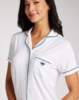 Women's White Knit Short Set