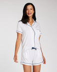 Women's White Knit Short Set