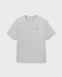 A light gray short-sleeve crewneck t-shirt with a small dark gray embroidered crown logo on the left chest, displayed against a light gray background.