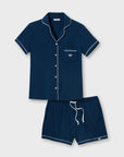 Women's Navy Knit Short Set