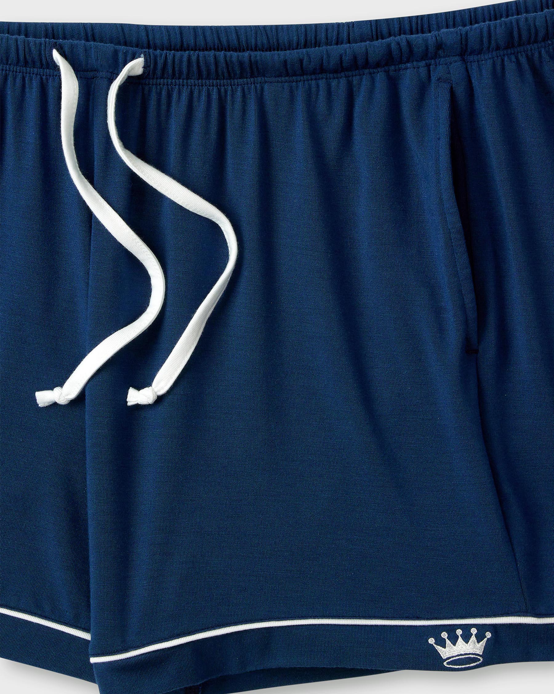 Women's Navy Knit Short Set