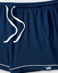 Women's Navy Knit Short Set