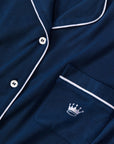 Women's Navy Knit Short Set