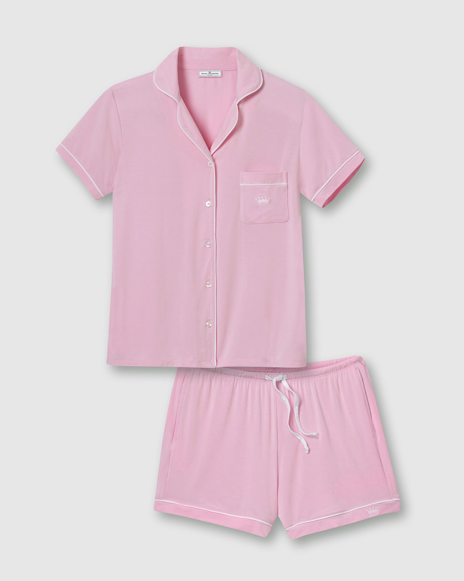 Women's Pink Knit Short Set