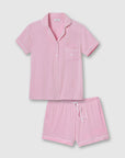 Women's Pink Knit Short Set